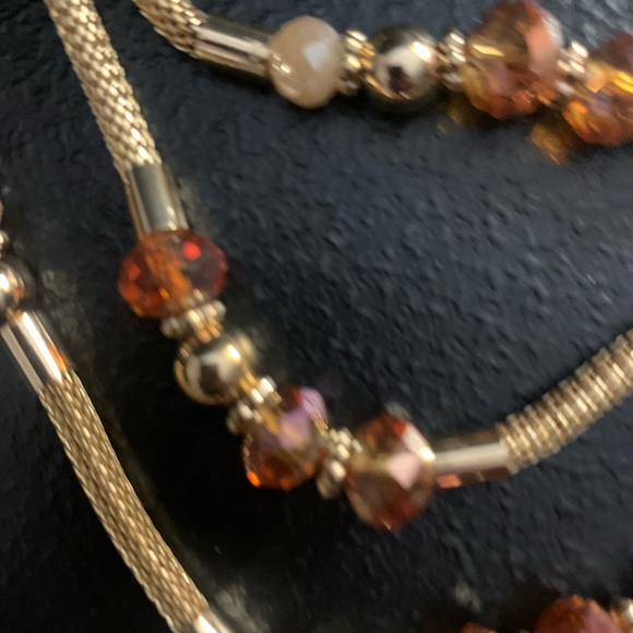 New Macy’s Gold Chain Necklace w/New Neeley Gold Stone Earrings. - Picture 4 of 9